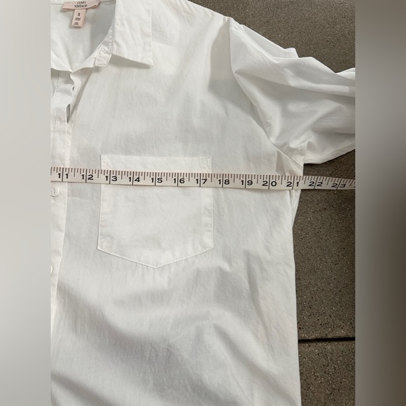 White cotton button up Top - Picture 2 of 8
